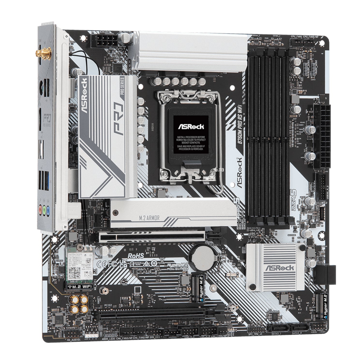 Image 3 for ASRock B760M Pro RS WiFi Intel LGA 1700 MATX Gaming Motherboard