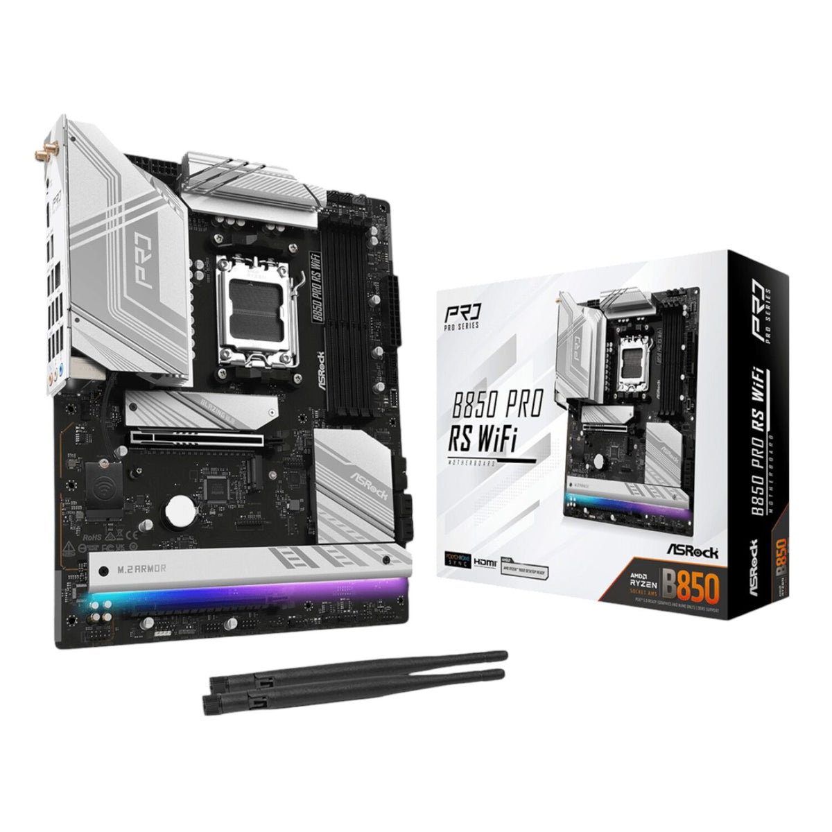 Image 1 for ASRock B850 Pro RS Wi-Fi ATX Motherboard (AMD AM5, DDR5, PCIe 5.0)
