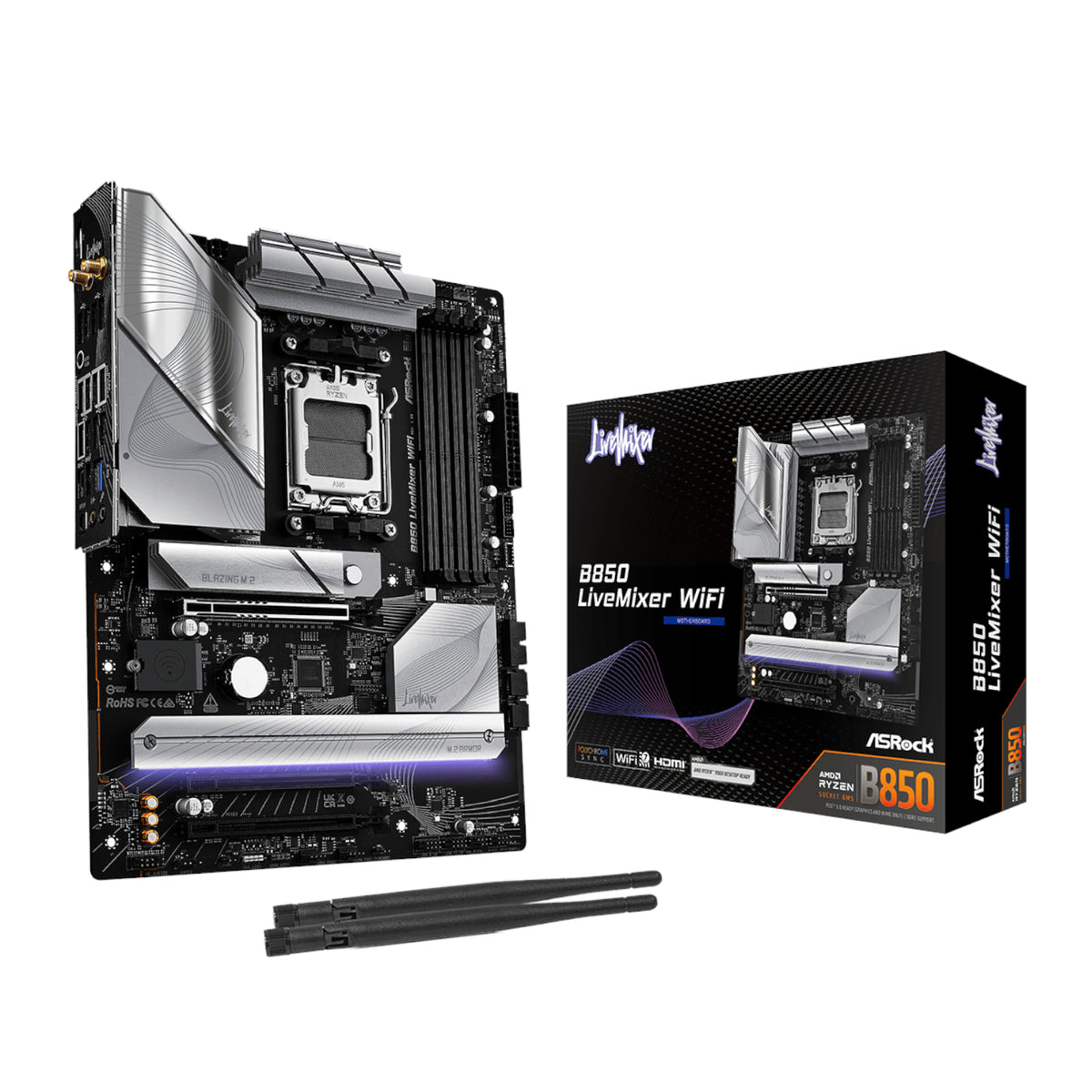 Image 1 for ASRock B850 LiveMixer WiFi AM5 ATX Gaming Motherboard
