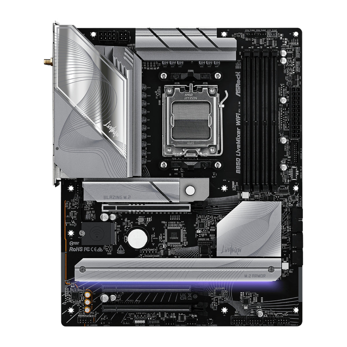 Image 2 for ASRock B850 LiveMixer WiFi AM5 ATX Gaming Motherboard