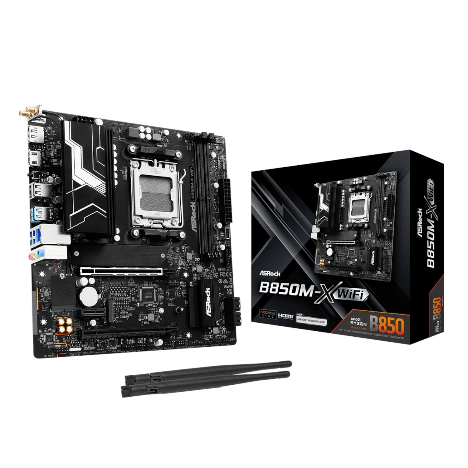 Image 1 for ASRock B850M-X WiFi AM5 Micro ATX Motherboard (DDR5, PCIe 5.0, Wi-Fi 6E)