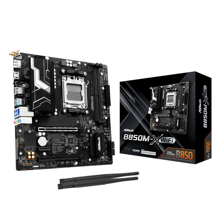 Image 1 for ASRock B850M-X WiFi AM5 Micro ATX Motherboard (DDR5, PCIe 5.0, Wi-Fi 6E)