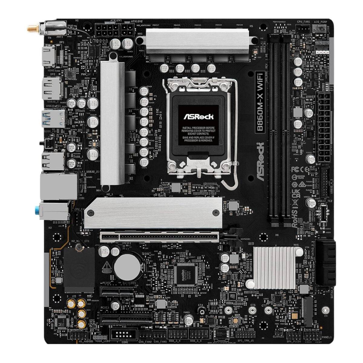 Image 2 for ASRock B860M-X Micro ATX DDR5 Motherboard (PCIe 5 and Wi-Fi 6E)