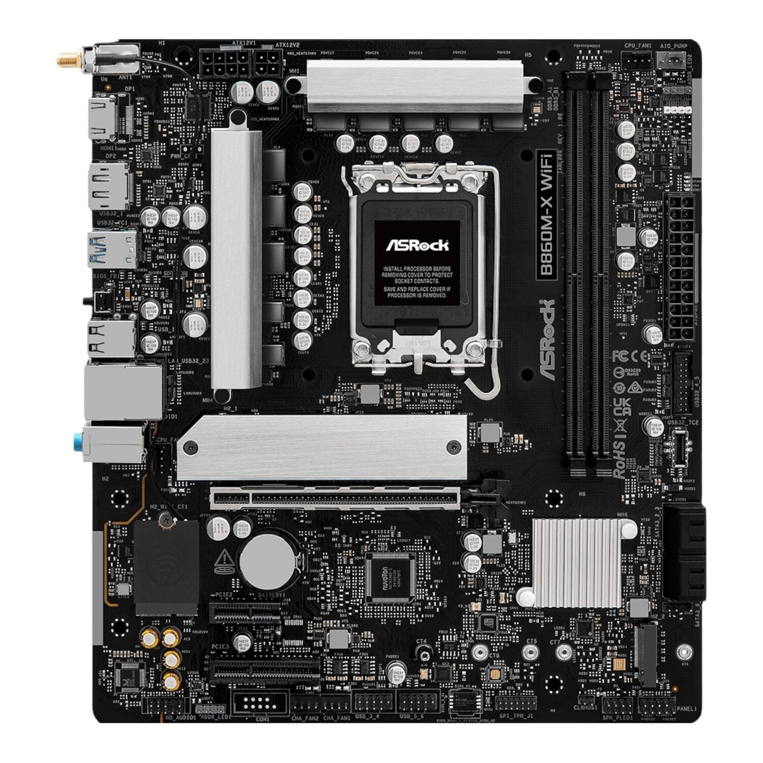 Image 2 for ASRock B860M-X Micro ATX DDR5 Motherboard (PCIe 5 and Wi-Fi 6E)