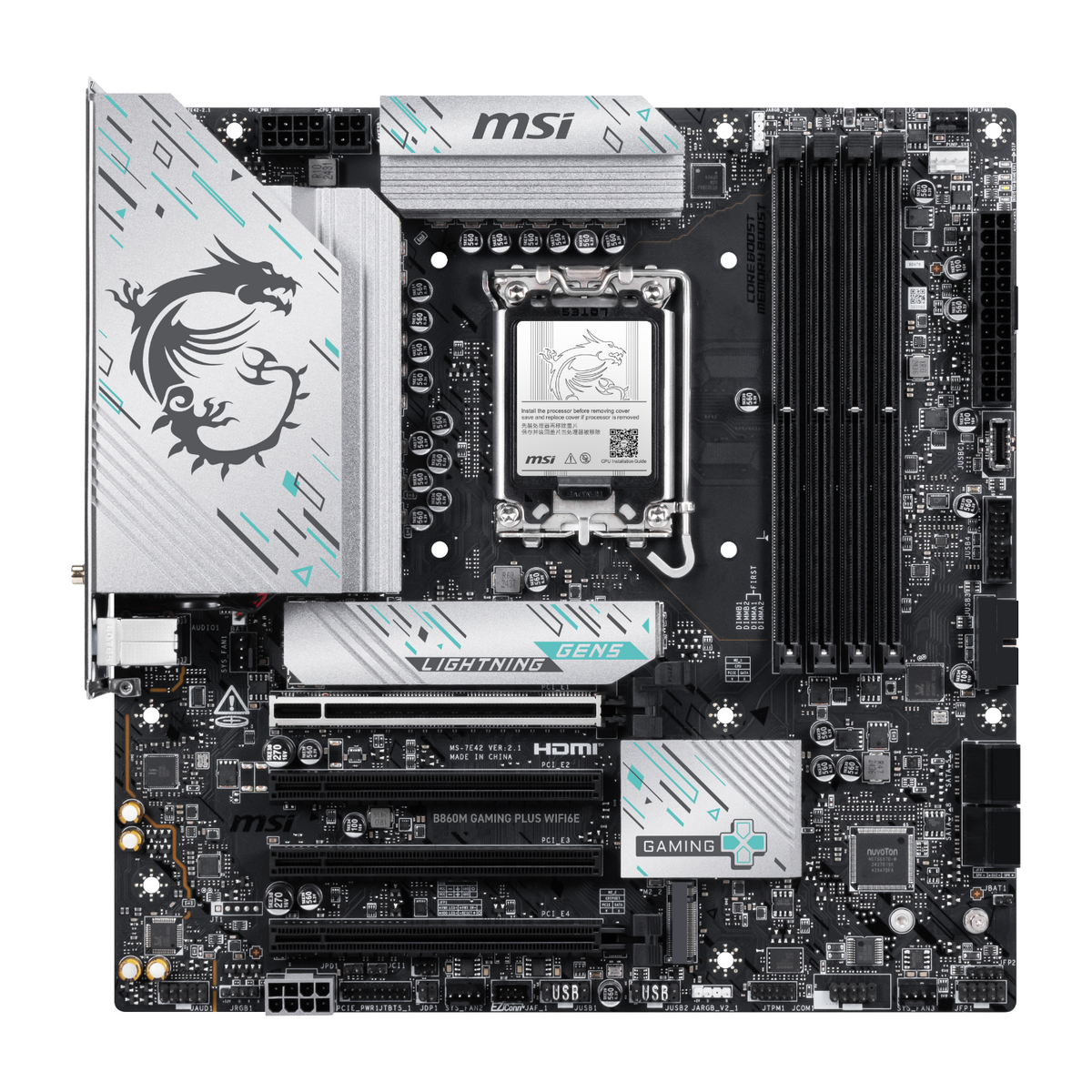 Image 2 for MSI B860M GAMING PLUS WIFI6E LGA1851 M-ATX Gaming Motherboard