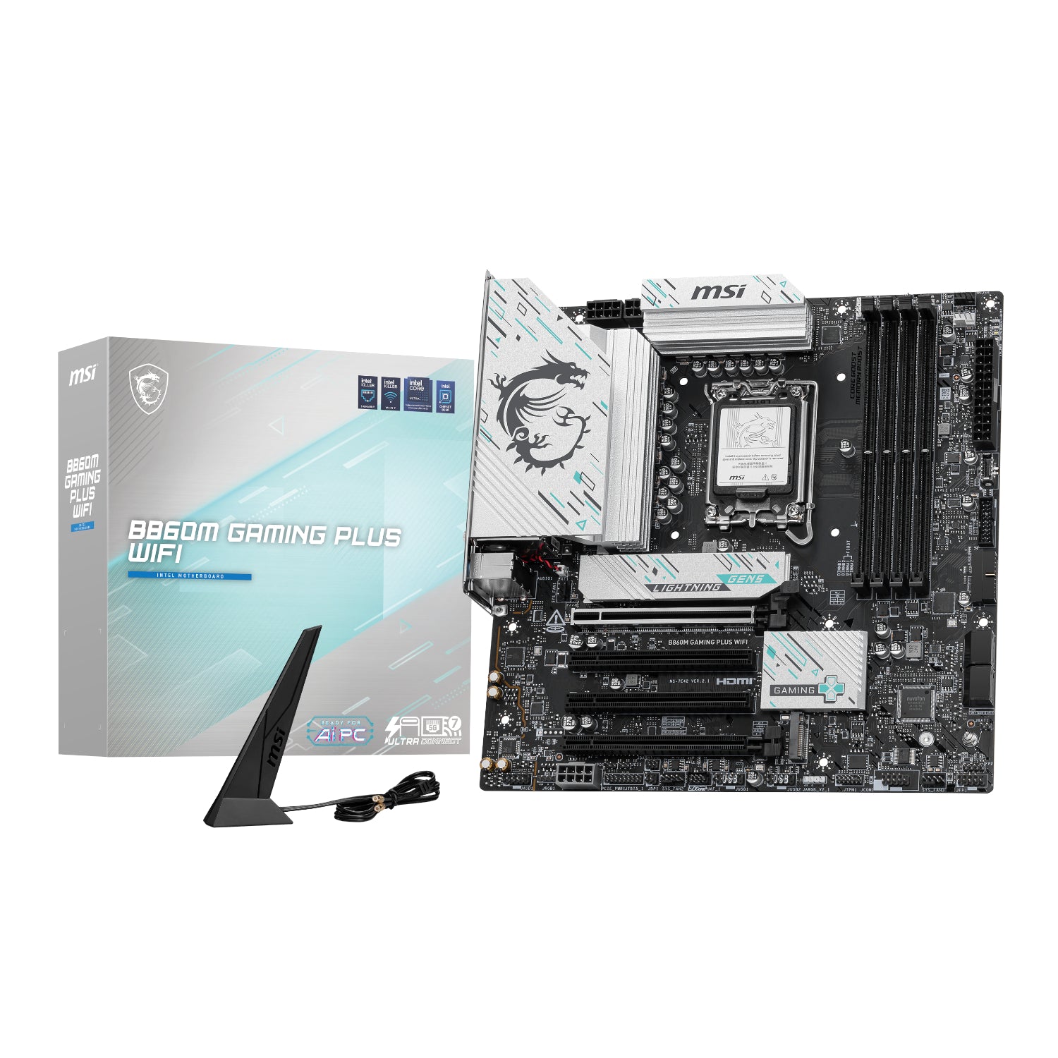 Image 1 for MSI B860M Gaming PLUS WIFI Intel LGA1851 DDR5 M-ATX Motherboard