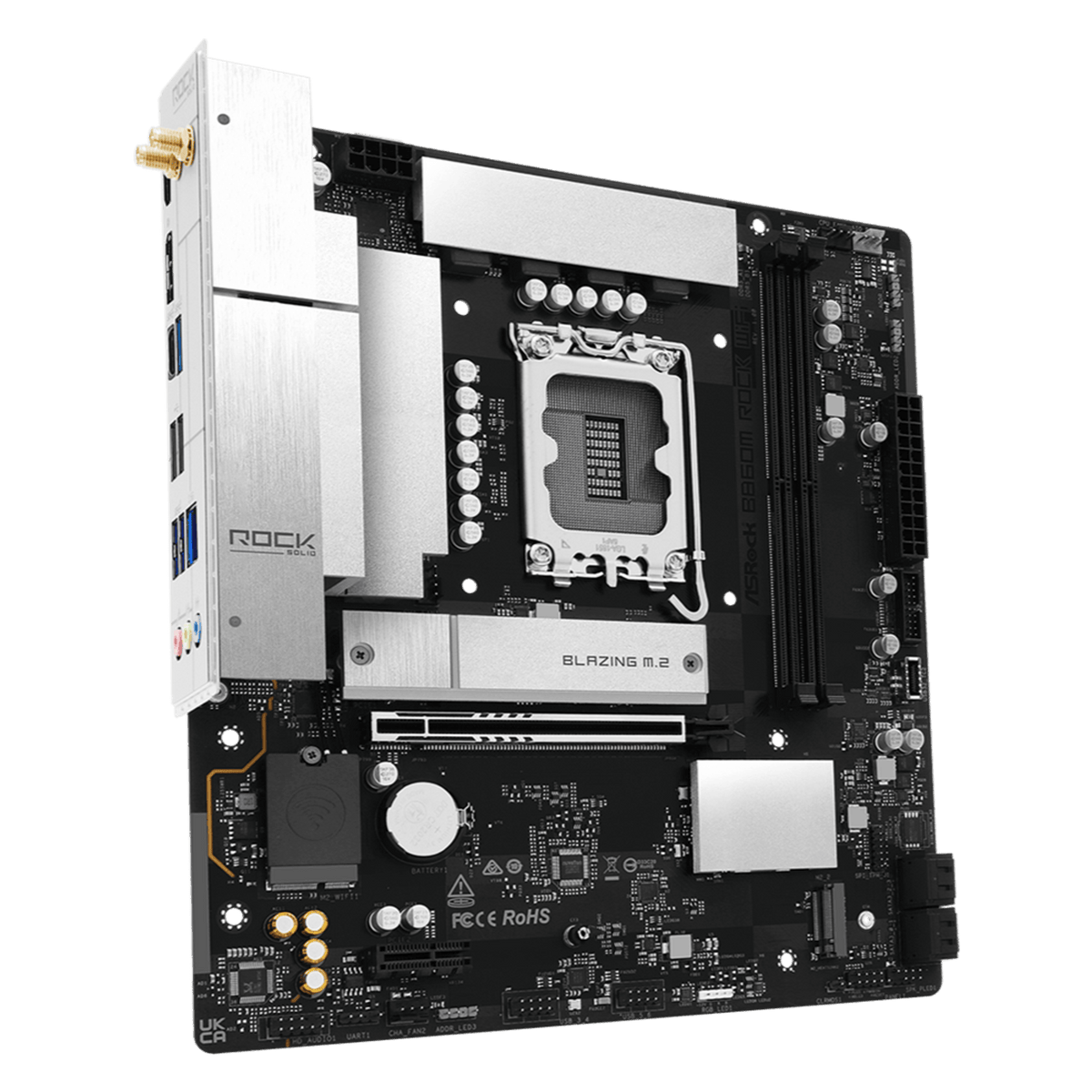 Image 2 for ASRock B860M Rock WiFi Intel LGA1851 MATX Gaming Motherboard