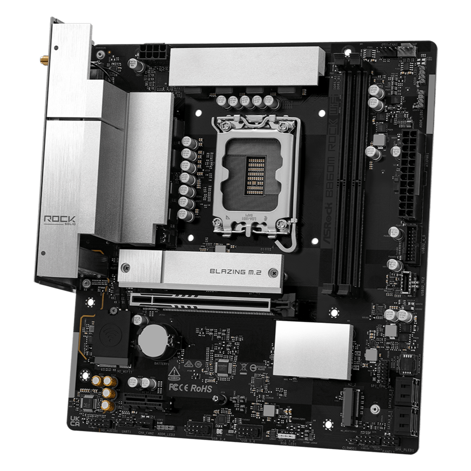 Image 3 for ASRock B860M Rock WiFi Intel LGA1851 MATX Gaming Motherboard