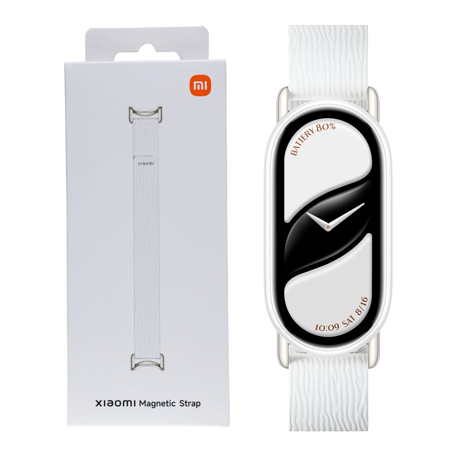 Image 1 for Xiaomi Smart Band 10 Magnetic Kona Leather Strap - Glacier White