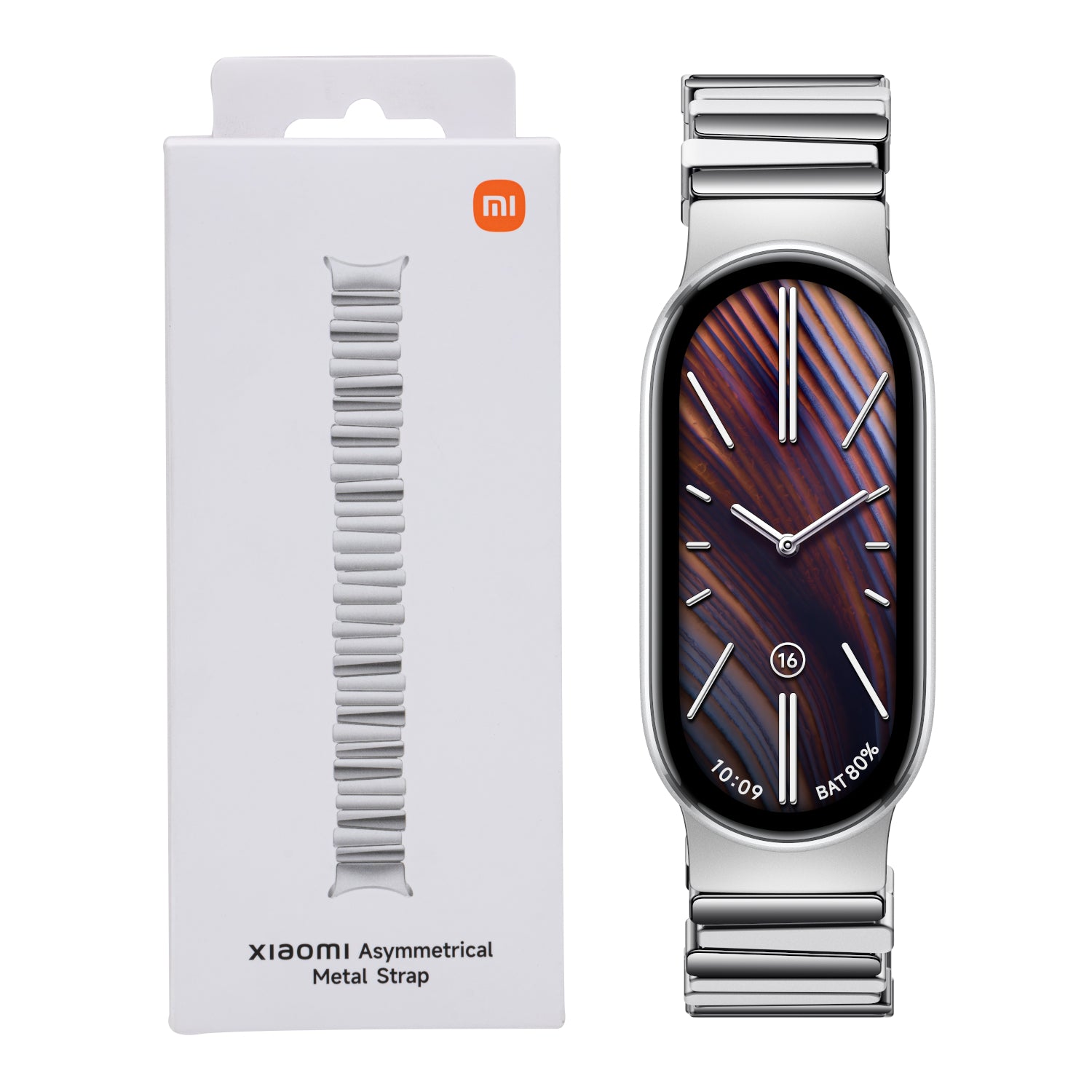 Image 1 for Xiaomi Smart Band 10 Asymmetrical Metal Strap – Silver