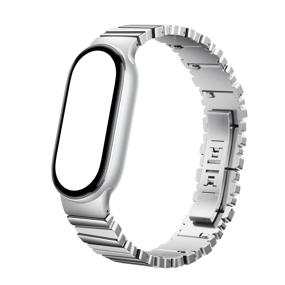 Image 2 for Xiaomi Smart Band 10 Asymmetrical Metal Strap – Silver