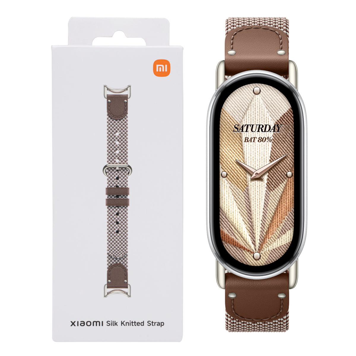 Image 1 for Xiaomi Smart Band 10 Knitted Silk Strap - Feather Brown
