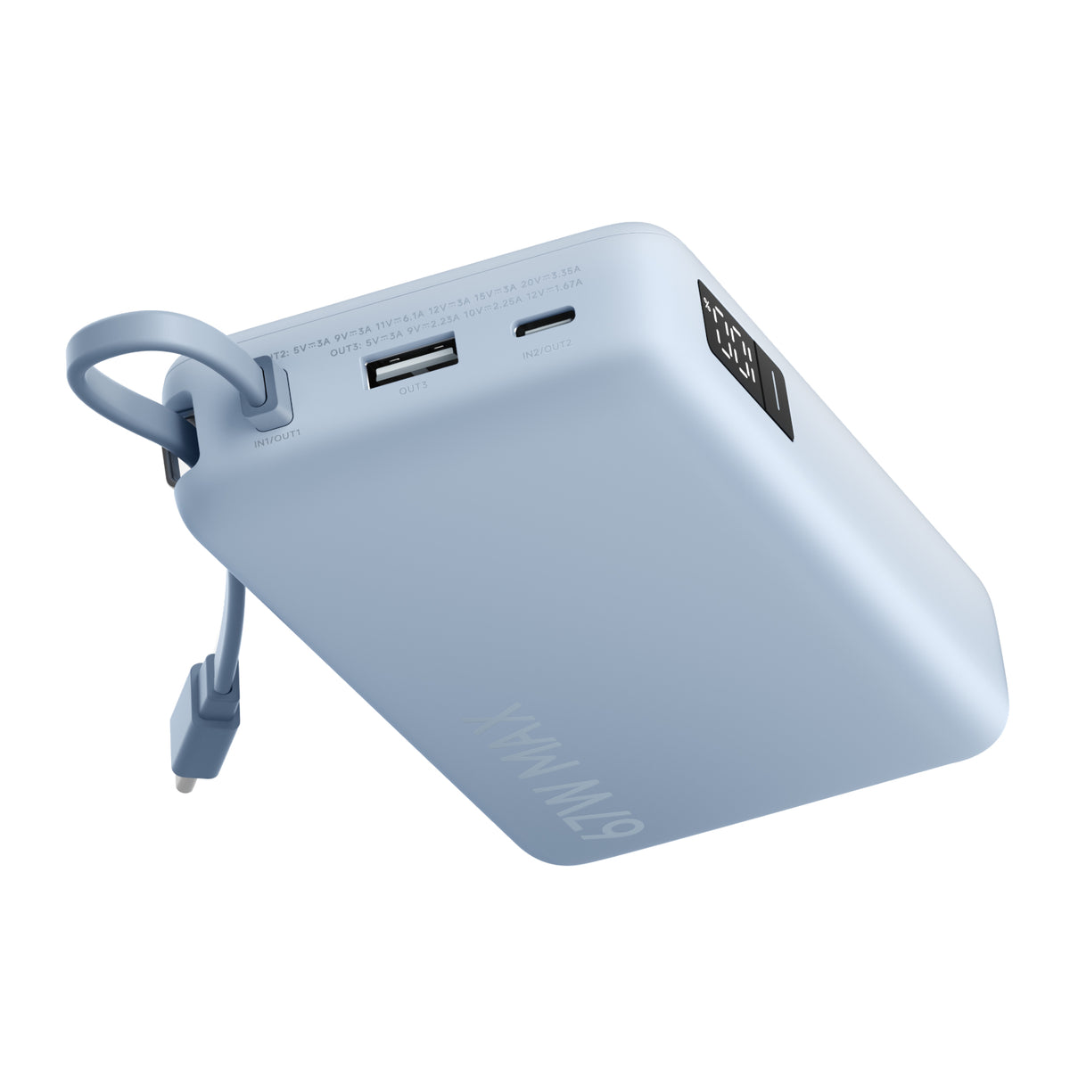 Image 2 for Xiaomi 67W Power Bank 20000 (Integrated Cable) - Ice Blue