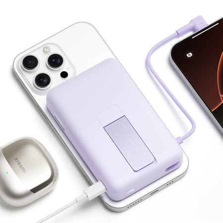 Image 3 for Xiaomi Magnetic Power Bank 10000 with Built-in Stand - Purple