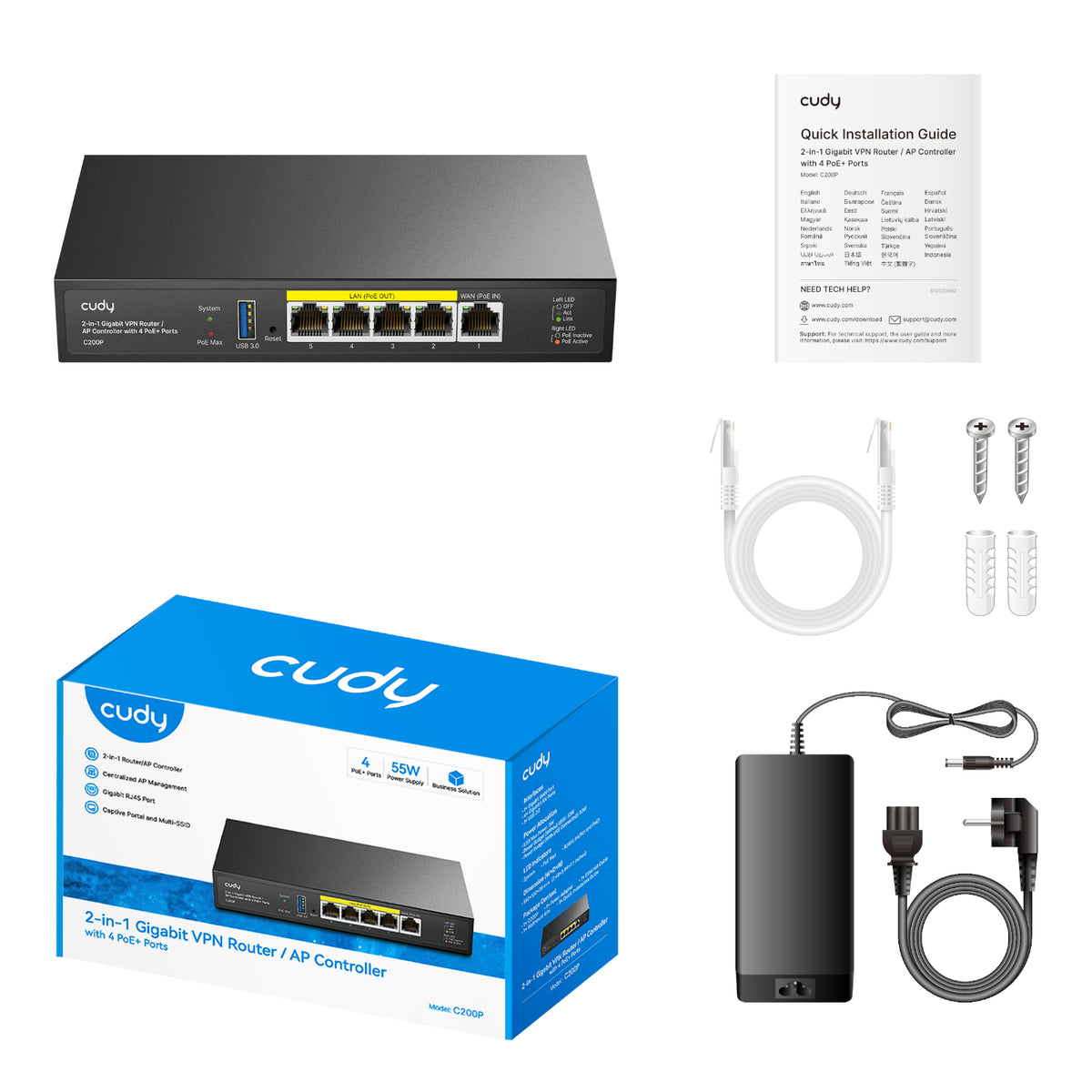 Image 4 for Cudy C200P 2-IN-1 SMB Router / AP Controller
