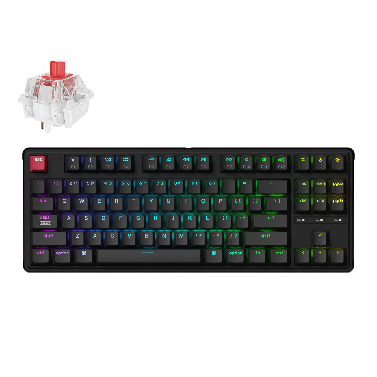 Image 1 for Keychron C3 Pro 8K QMK RGB Wired Mechanical Keyboard (80% Layout, Red Super Switch Hot-Swappable)