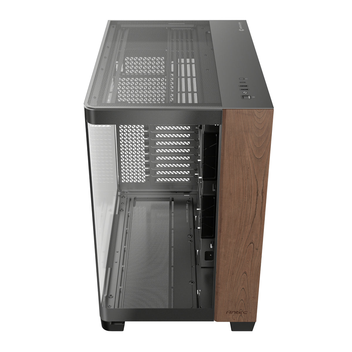 Image 2 for Antec C8 Curved Wood E-ATX | ATX | Micro-ATX | ITX Dual Chamber Gaming Chassis - Black