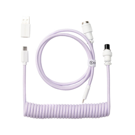Image 2 for Keychron Coiled Aviator Cable - Light Purple/Straight