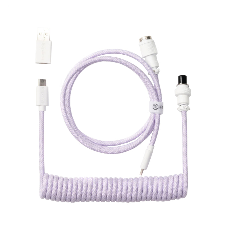 Image 2 for Keychron Coiled Aviator Cable - Light Purple/Straight