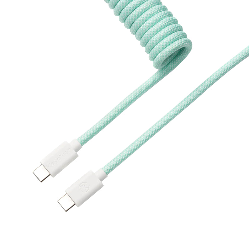 Image 1 for Keychron Coiled Aviator Cable - Mint/Straight