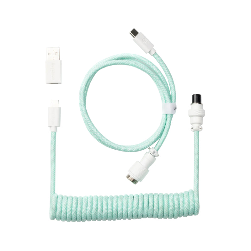 Image 2 for Keychron Coiled Aviator Cable - Mint/Straight