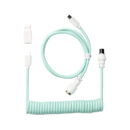 Image 2 for Keychron Coiled Aviator Cable - Mint/Straight
