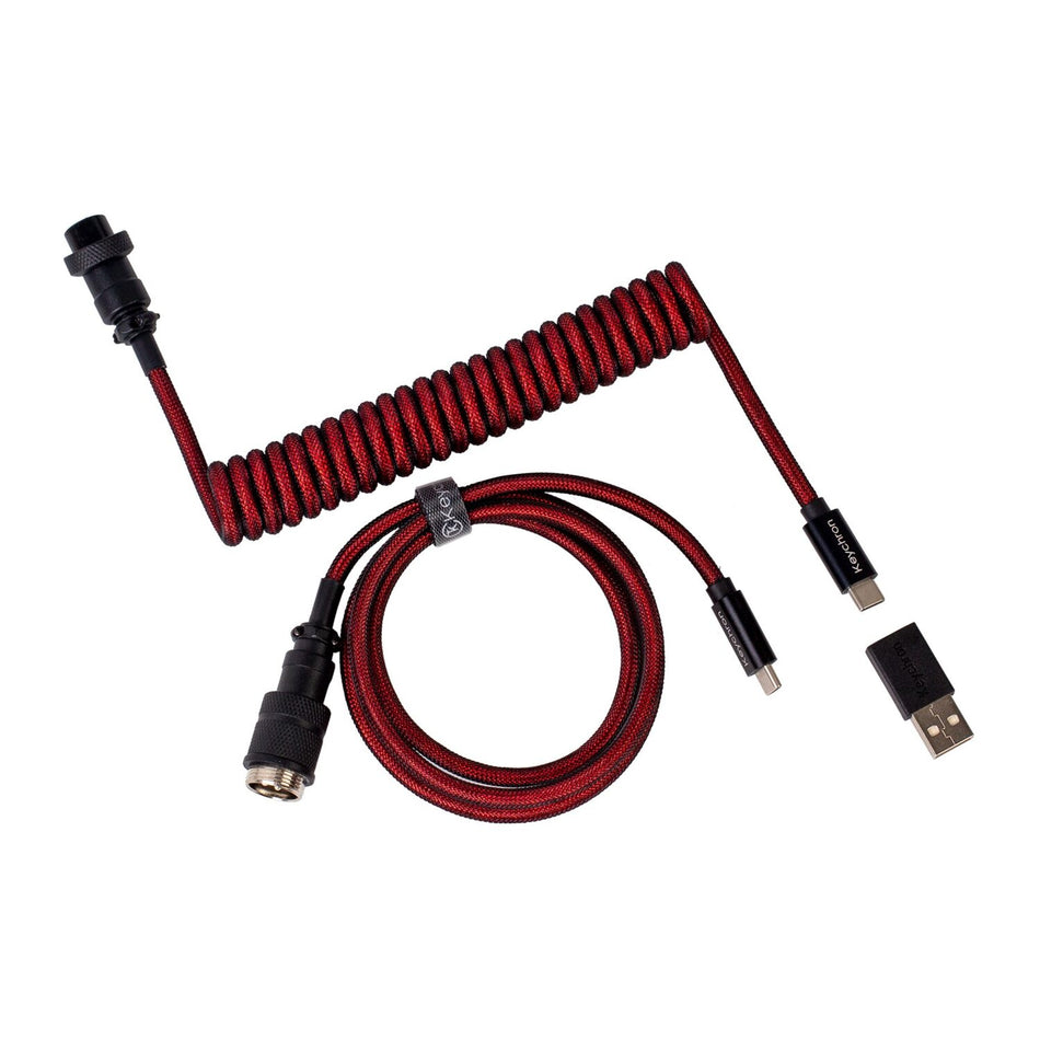 Image 1 for Keychron Coiled Aviator Cable - Red