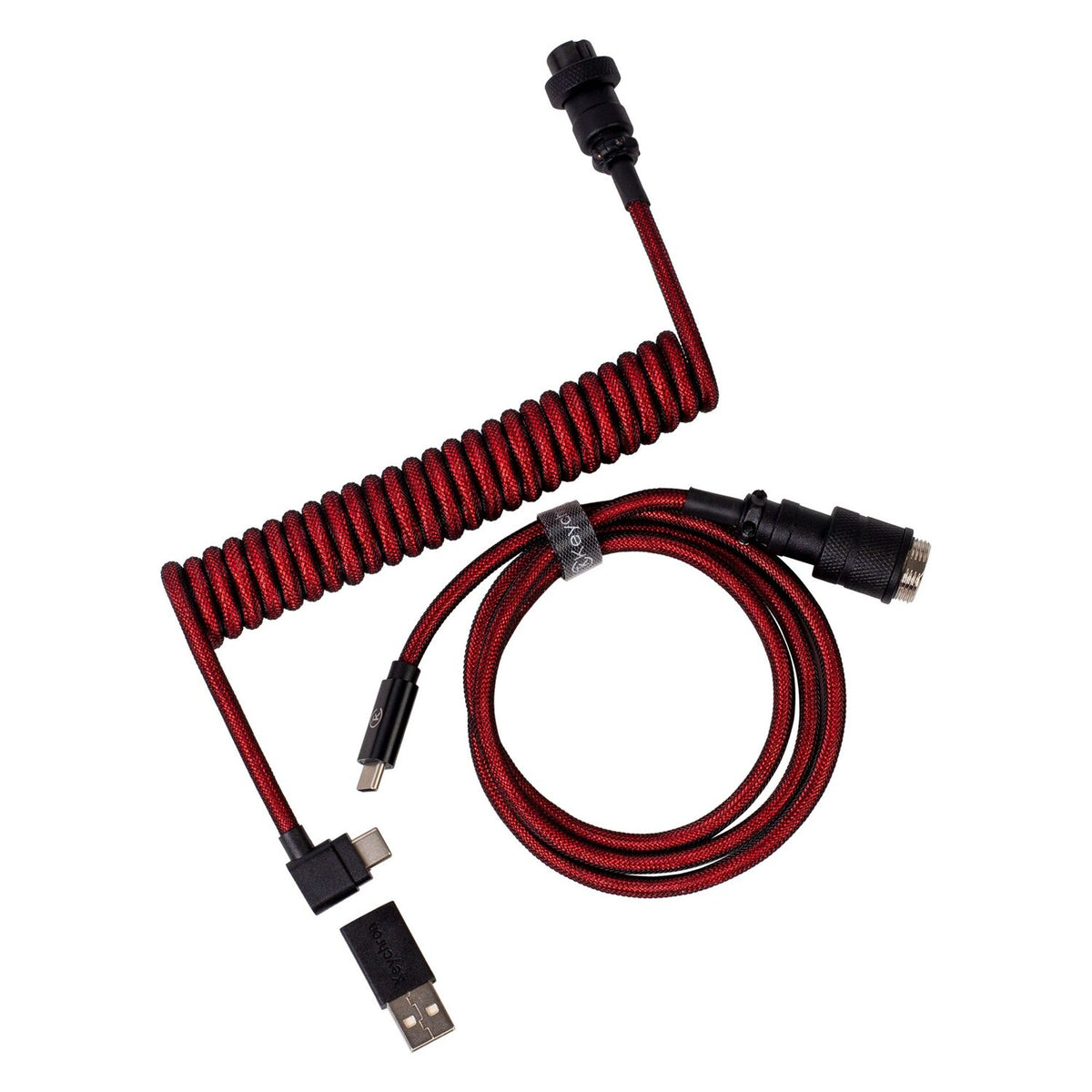 Image 3 for Keychron Coiled Aviator Cable - Red