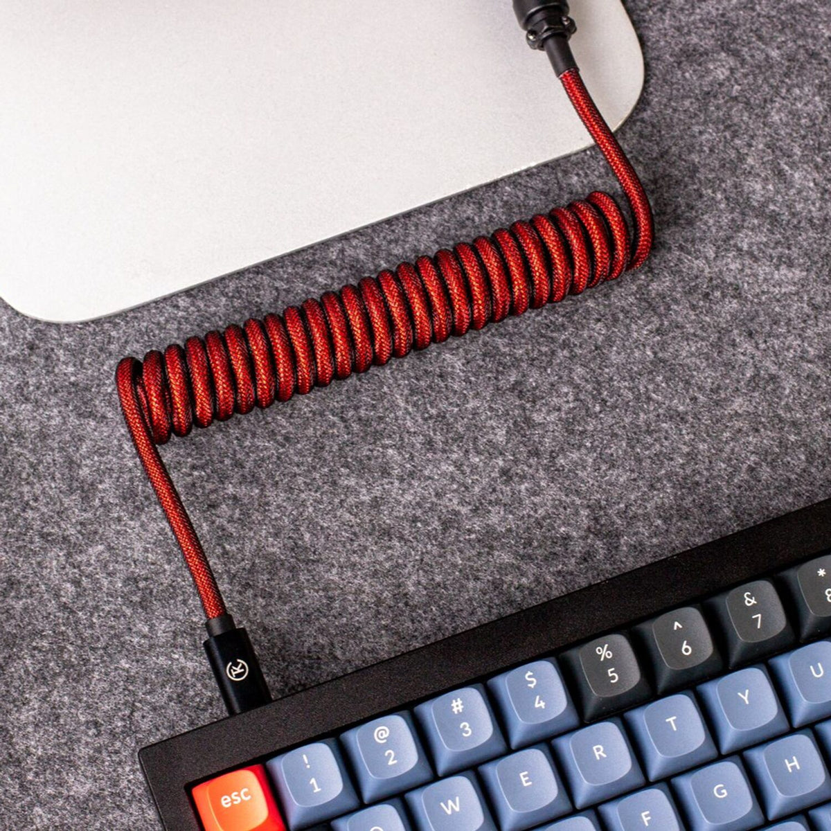 Image 5 for Keychron Coiled Aviator Cable - Red