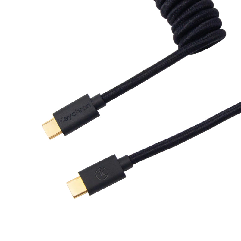 Image 1 for Keychron Coiled Aviator Cable - Black/Straight