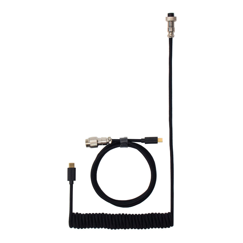 Image 2 for Keychron Coiled Aviator Cable - Black/Straight