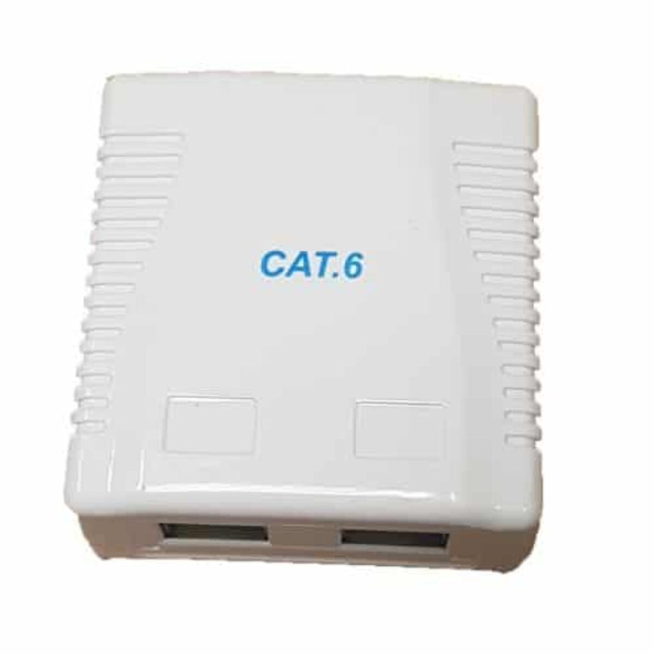 RCT CAT6 RJ45 Dual Port Network Wallbox