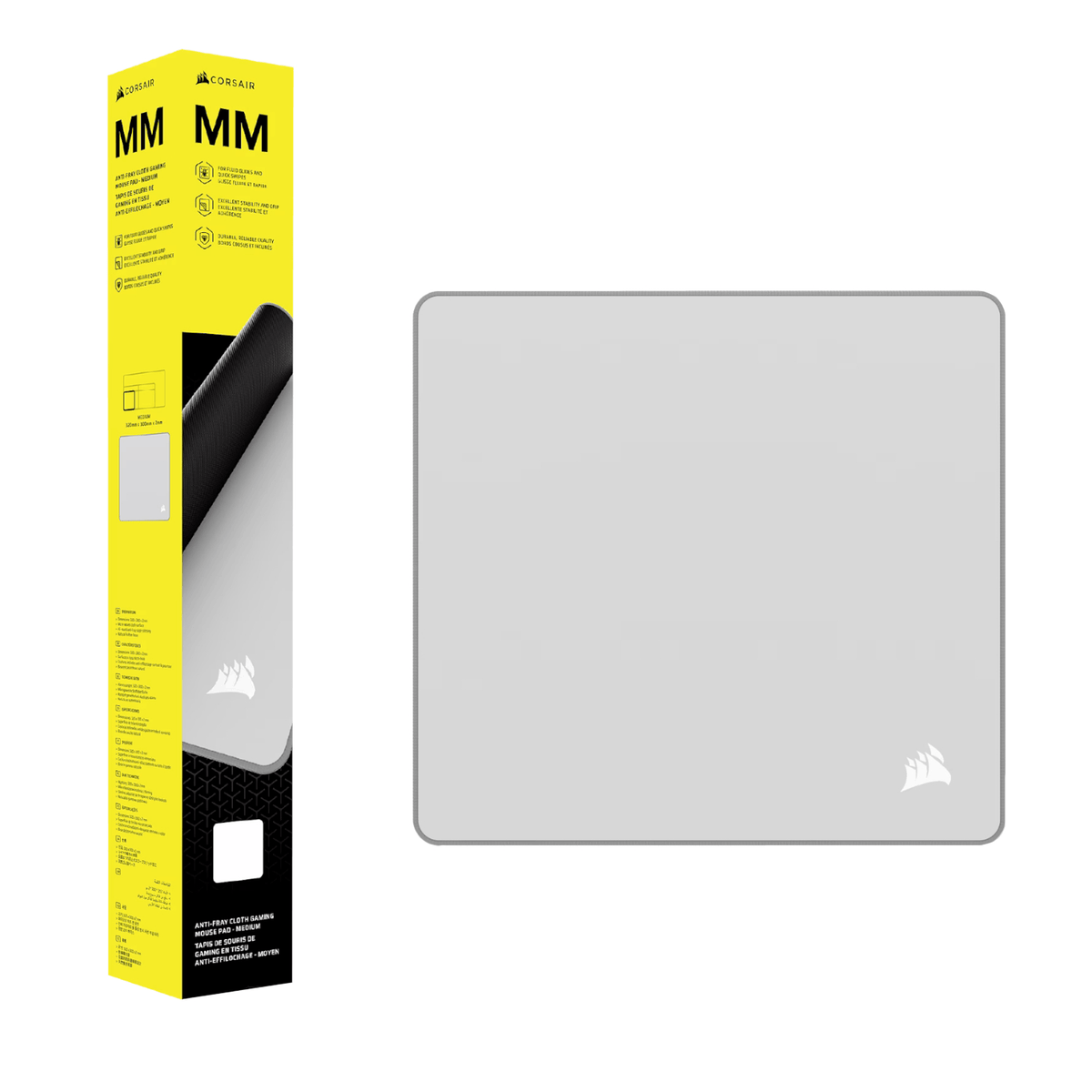 Image 1 for Corsair MM Anti-fray Cloth Medium Gaming Mouse Pad – Gray