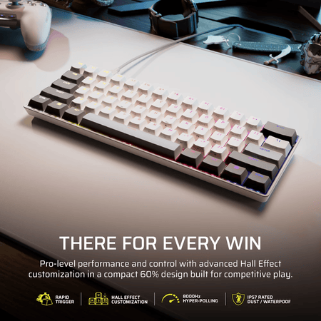 Image 2 for Corsair CLIPPER PRO MINI 60 Hall Effect Gaming Keyboard – White
