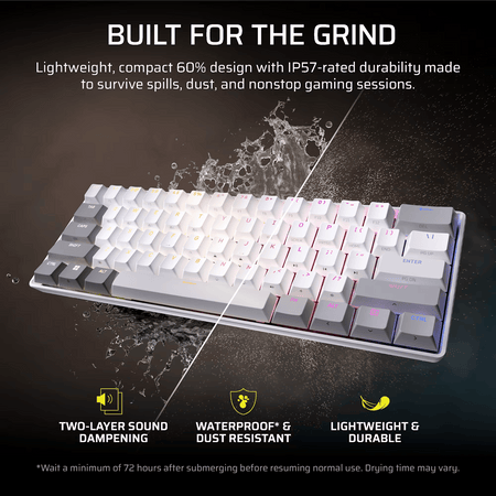 Image 6 for Corsair CLIPPER PRO MINI 60 Hall Effect Gaming Keyboard – White