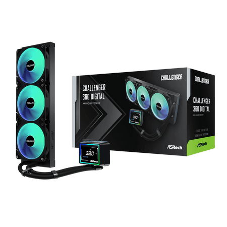 Image 1 for ASRock Challenger 360 Digital AIO Liquid Cooler - Black