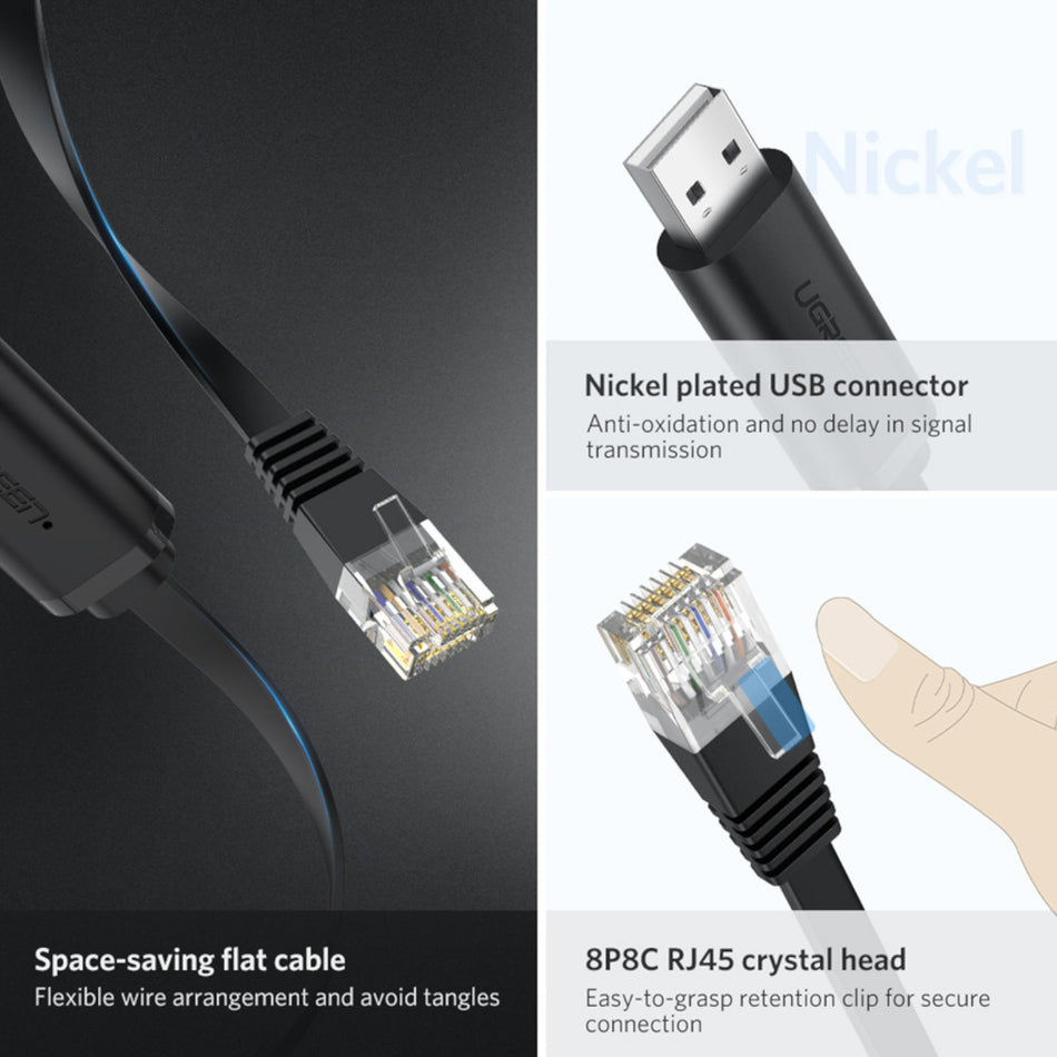 Image 2 for UGREEN USB-A to RJ45 Console Cable 1.5m