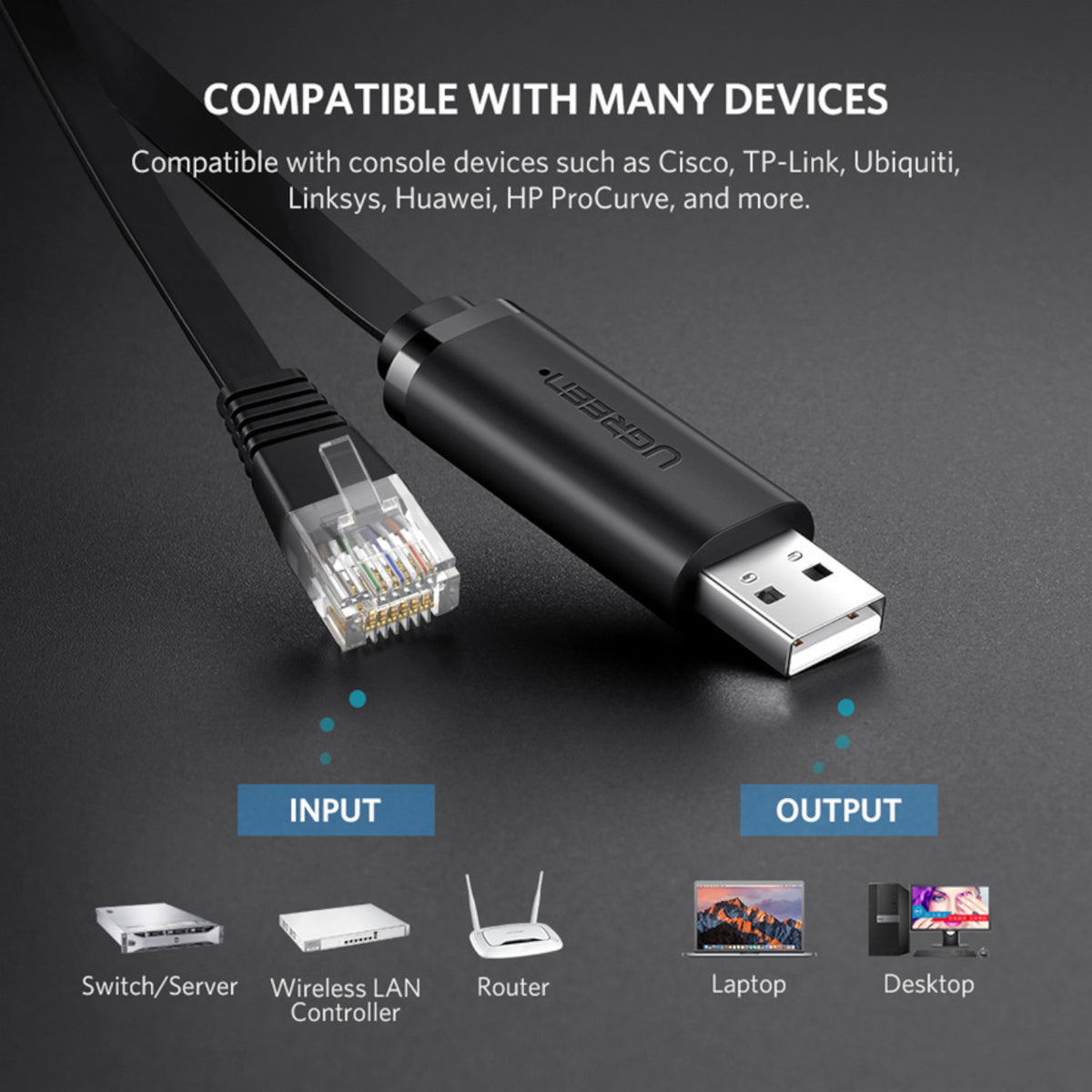 Image 3 for UGREEN USB-A to RJ45 Console Cable 1.5m