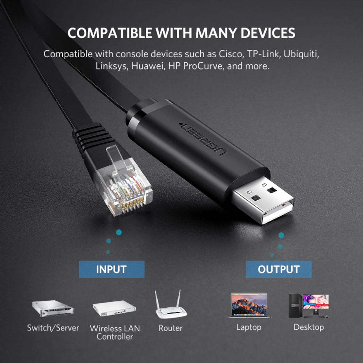 Image 3 for UGREEN USB-A to RJ45 Console Cable 1.5m