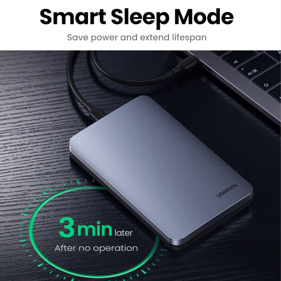 Image 2 for UGREEN CM300 2.5 inch USB Type-C Hard Drive Enclosure - Silver