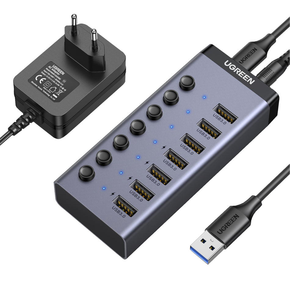 Image 1 for UGREEN 7 in 1 USB 3.0 Hub-Grey