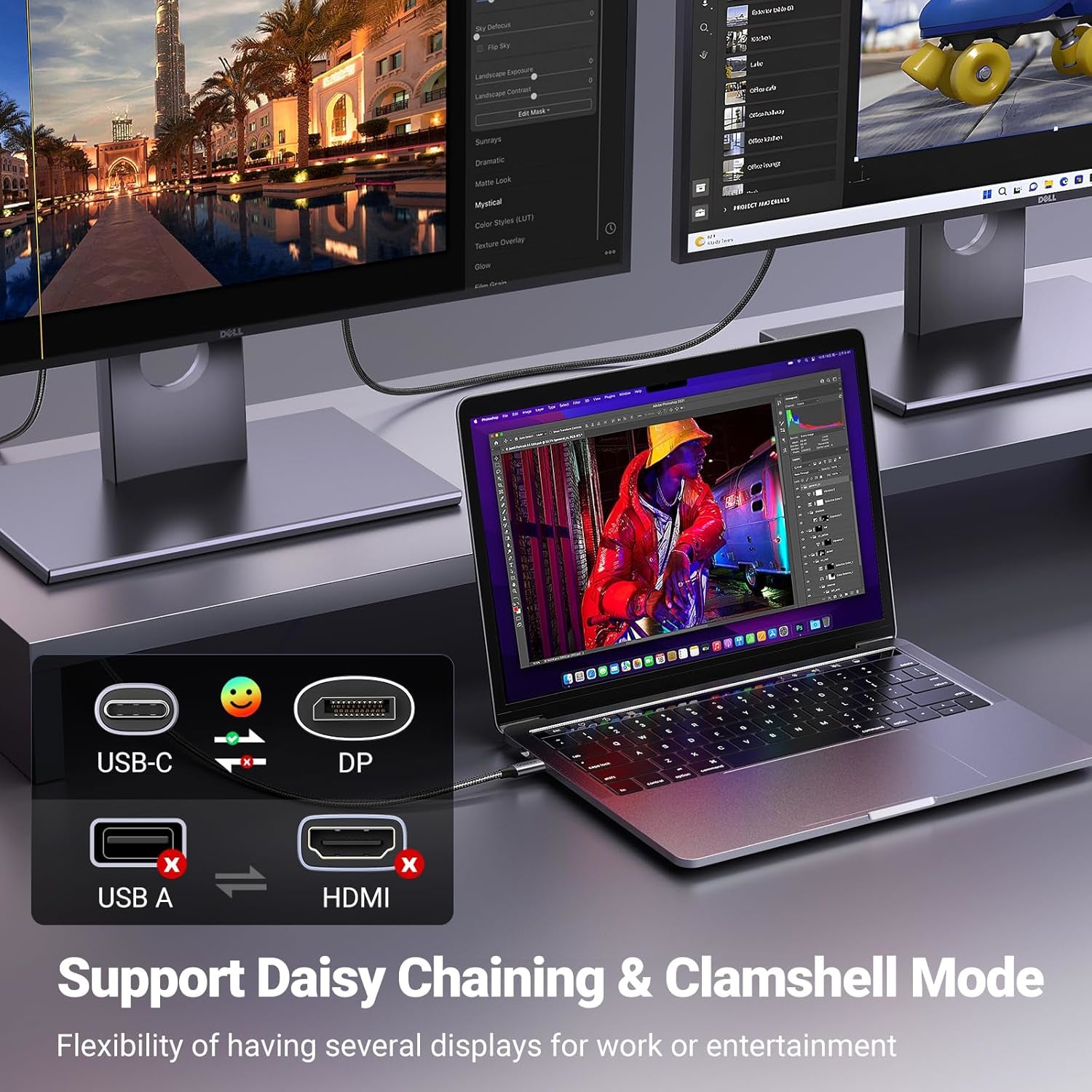 Image 3 for UGREEN USB Type-C to DisplayPort 1.4 Cable 1m