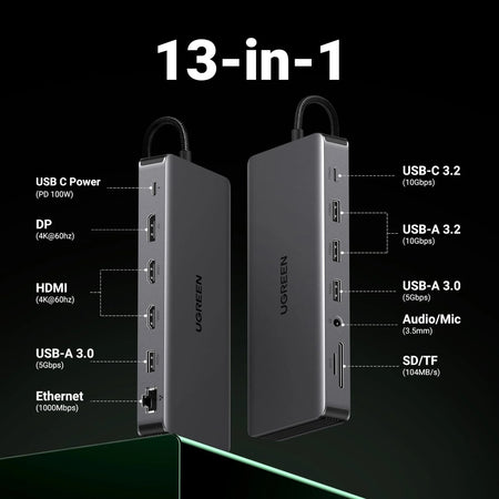 Image 5 for UGREEN CM681 Revodok Pro 13-in-1 USB Type-C HDMI and DisplayPort Docking Station