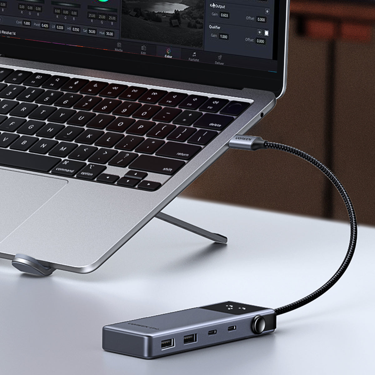 Image 2 for UGREEN 6-in-1 Type-C Hub with 4K HDMI, 100W PD and 10Gbps USB Ports – Grey