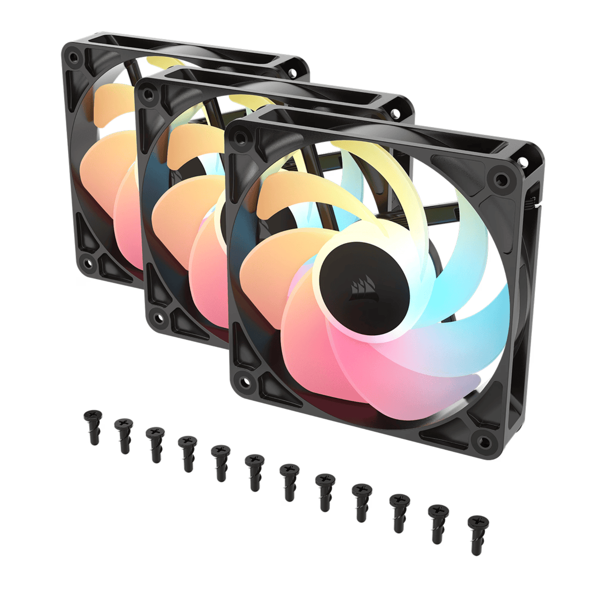 Image 2 for Corsair RS120-R ARGB 120mm PWM Reverse Fans Triple Pack - Black