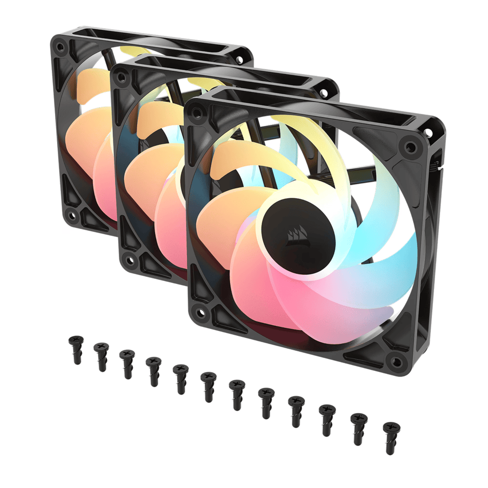 Image 2 for Corsair RS120-R ARGB 120mm PWM Reverse Fans Triple Pack - Black
