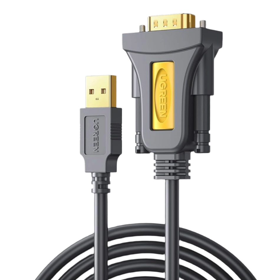 Image 2 for UGREEN USB 2.0 to RS-232 Serial Adapter Cable (USB-A Male to DB9 Male)-Black