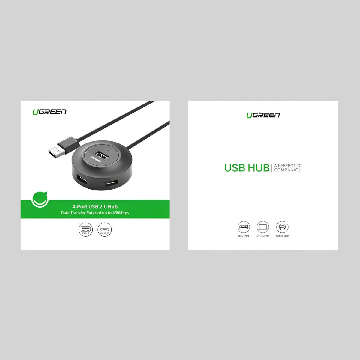 Image 5 for UGREEN 4-IN 1 USB 2.0 Hub (20777) - Black