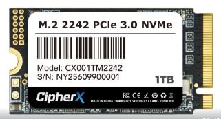 Image 1 for 1TB CipherX NVMe PCIe Gen4x4 SSD