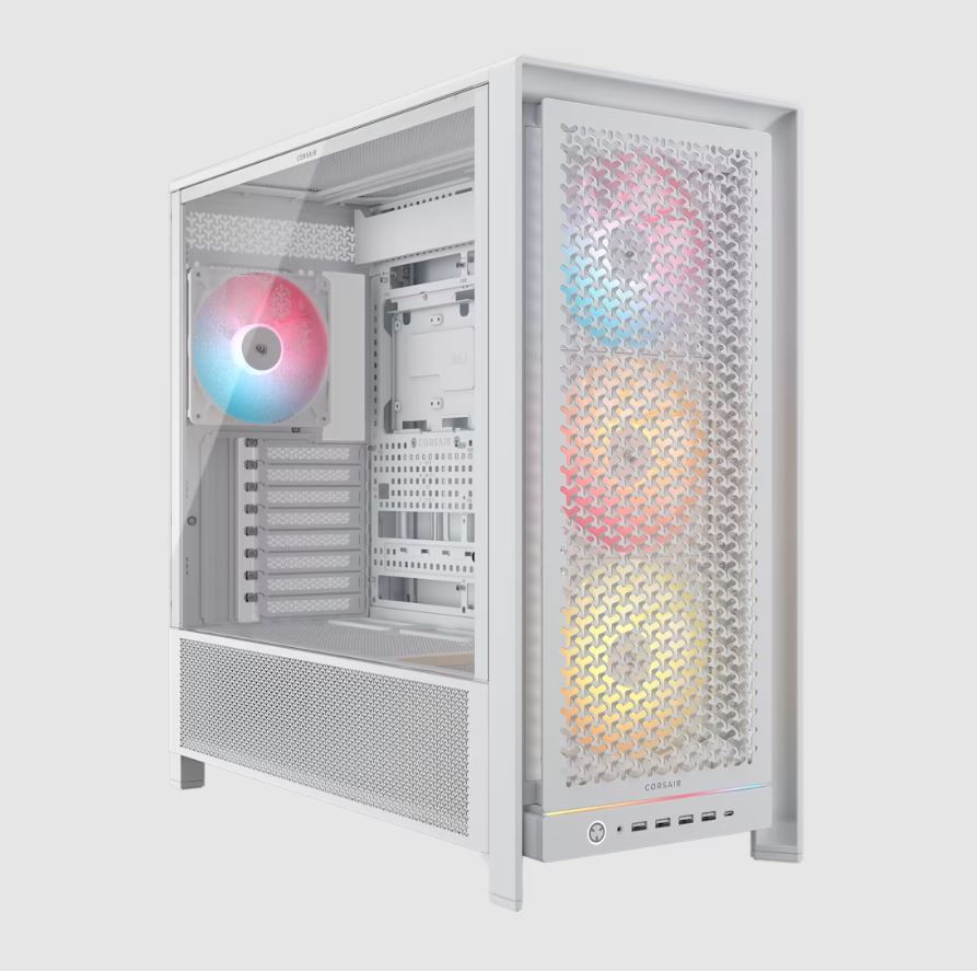 Corsair FRAME 5000D RS Mid-Tower PC Case - White with 4x RS 140 PWM Fans